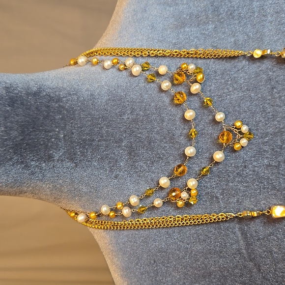 Bundle of 3 Gold-Tone Necklaces 2 Short & 1 Long Opera Length Chains - Picture 3 of 7